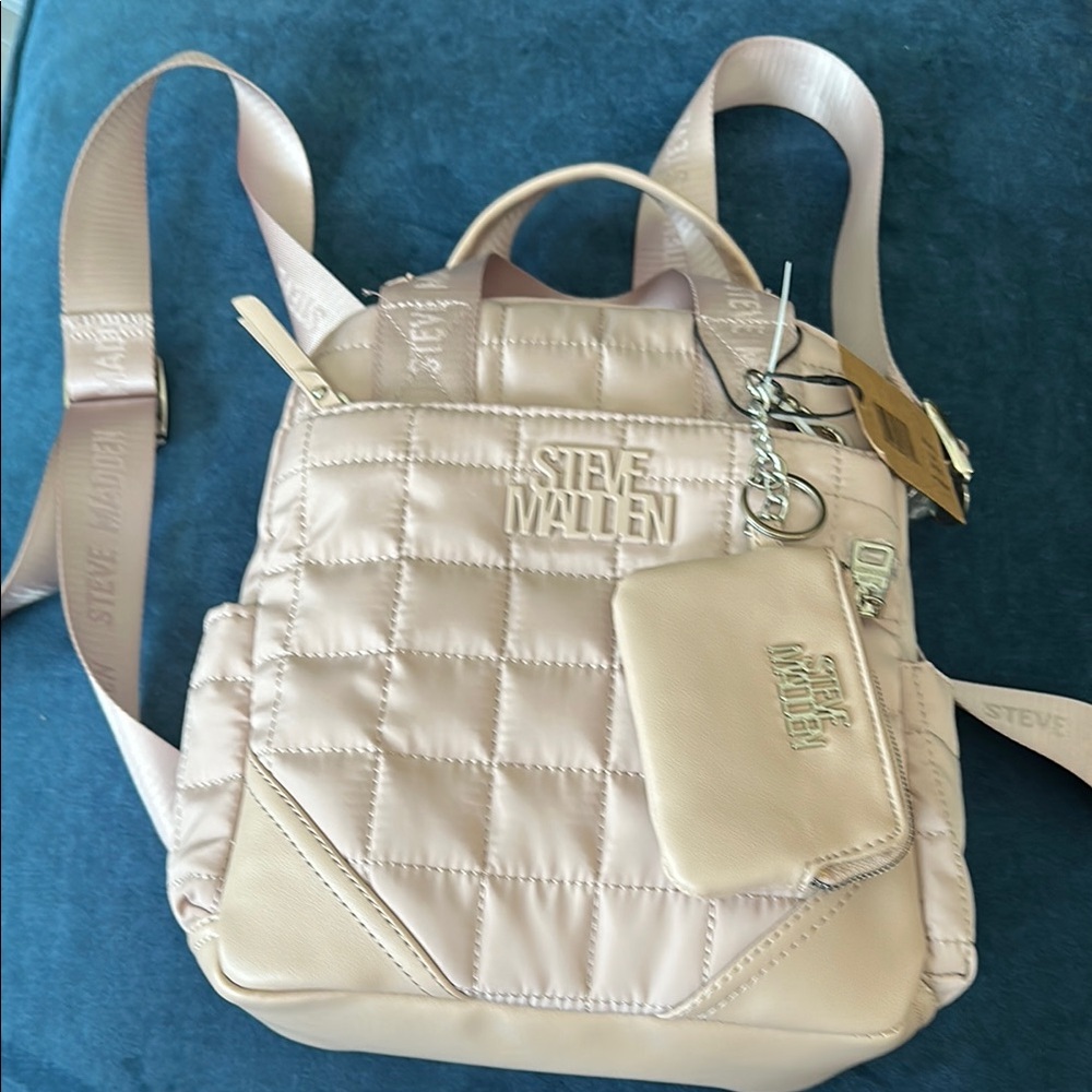 Steve Madden Pink Backpack Quilted Design